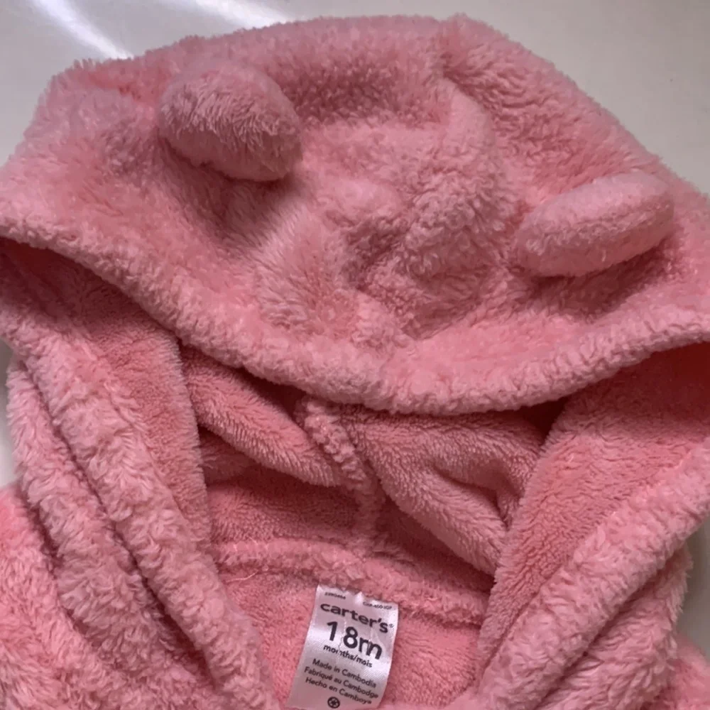 Carter’s 18 months baby pink fleece teddy bear pull over sweatshirt